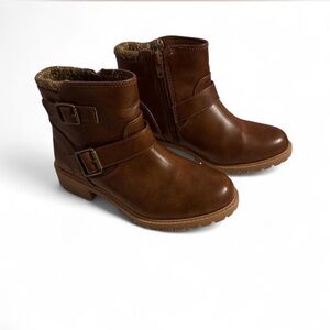 Wonder Nation Brown Kids Boots with Buckle